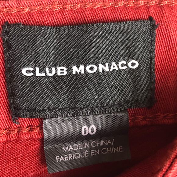 Club Monaco Cropped Red Colored Denim Skinny Jeans - Picture 4 of 7